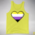 Nonbinary Pride 8-Bit Pixel Heart Premium Tank Top - Neon Yellow